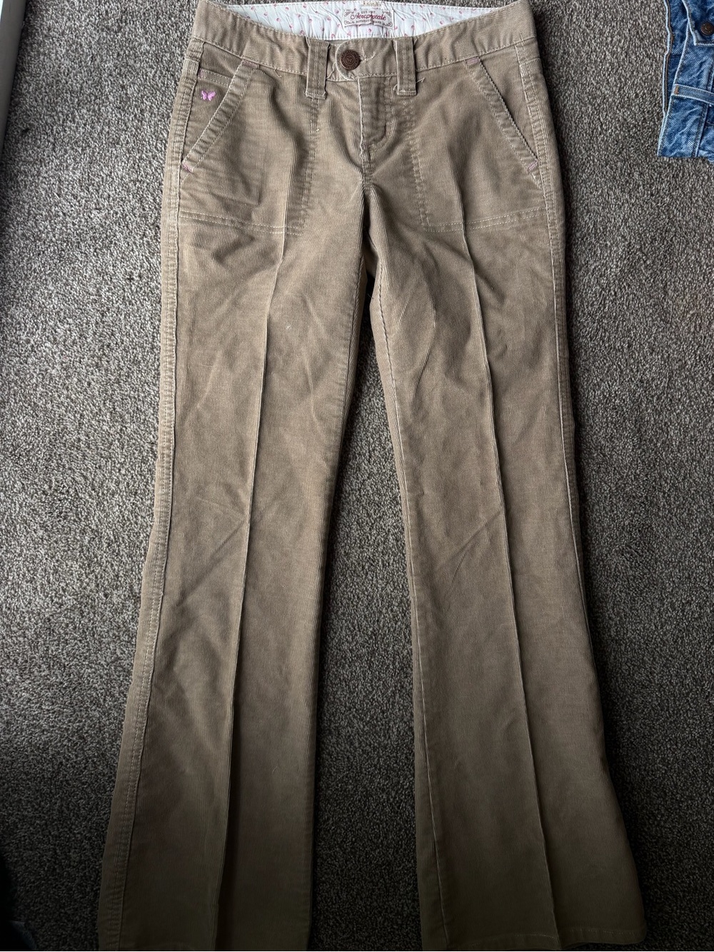 Aeropostale Taupe Corduroy Wide-Leg Jeans